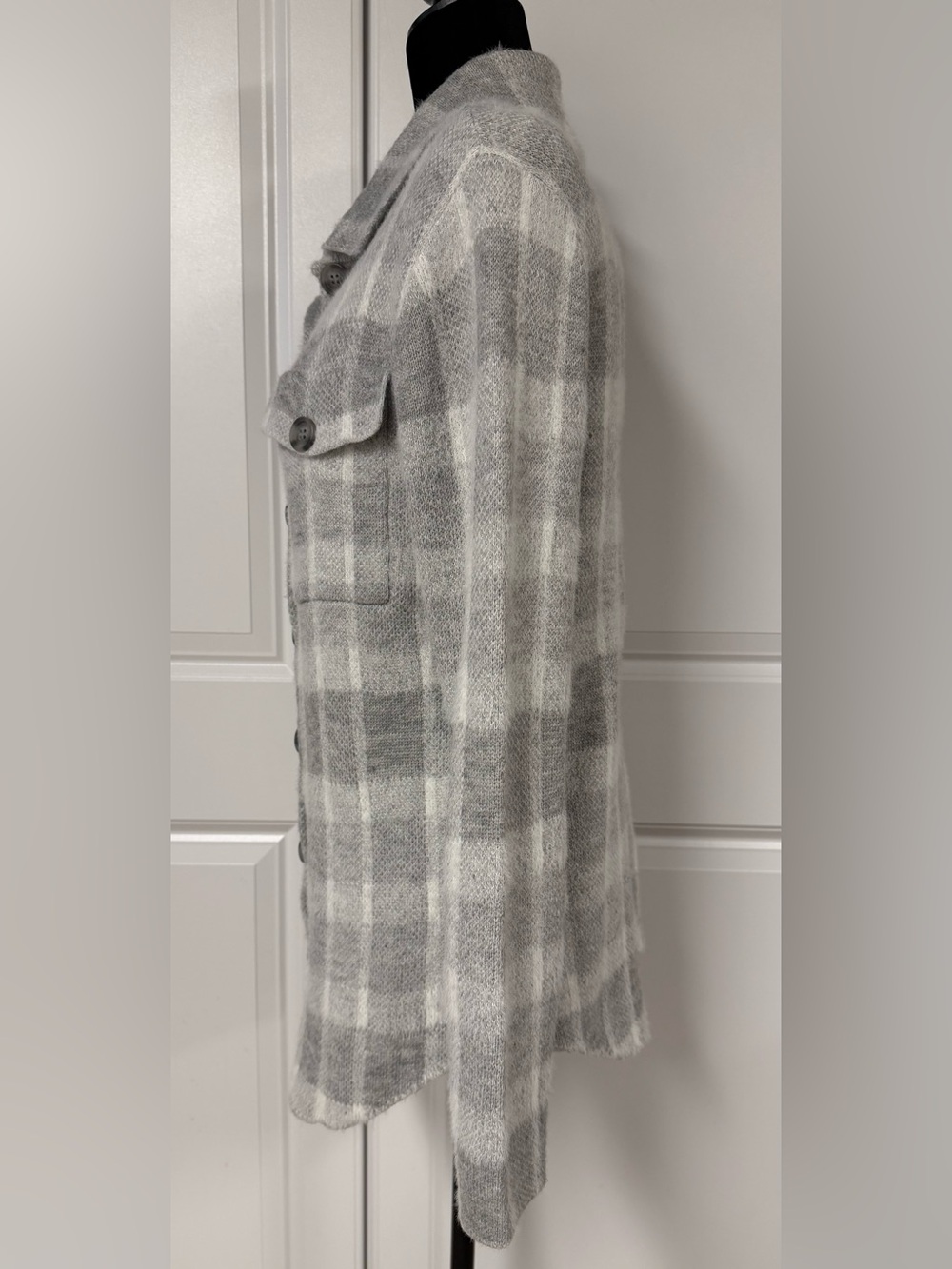 William Rast Fuzzy Soft Plaid Button Front Jacket - Picture 2 of 6